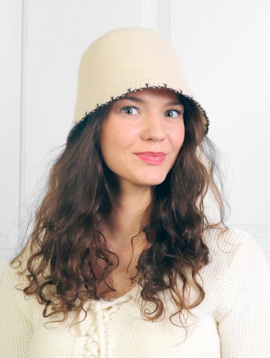 Breathable Contrast Design Knitting  Bucket Hat