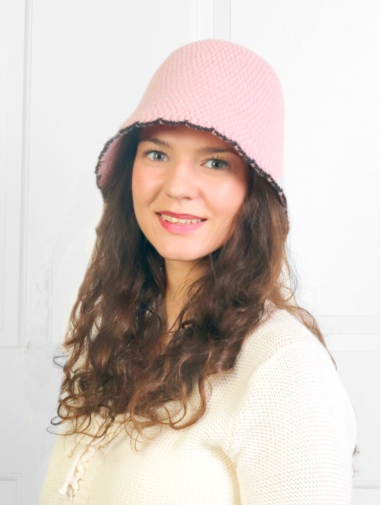 Breathable Contrast Design Knitting  Bucket Hat