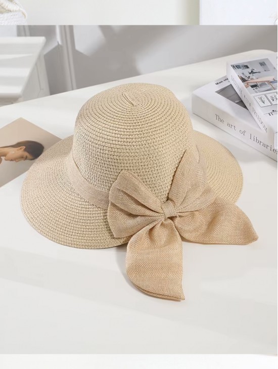 Wide Brim Summer Hat W/ Bow
