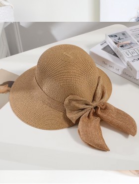 Wide Brim Summer Hat W/ Bow