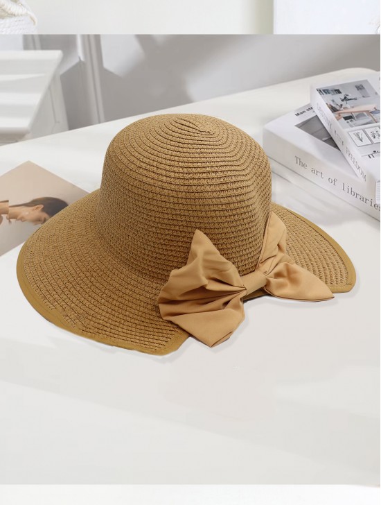 Wide Brim Summer Hat W/ Bow