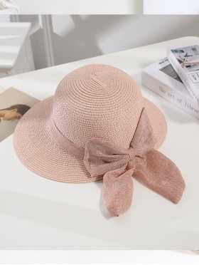 Wide Brim Summer Hat W/ Bow