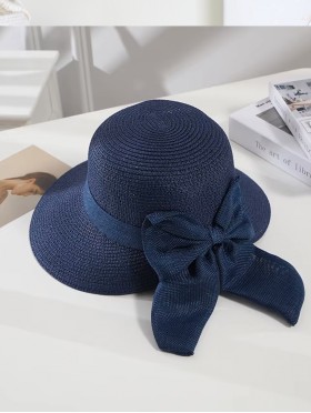 Wide Brim Summer Hat W/ Bow