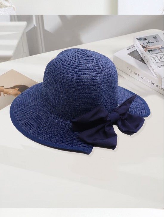 Wide Brim Summer Hat W/ Bow