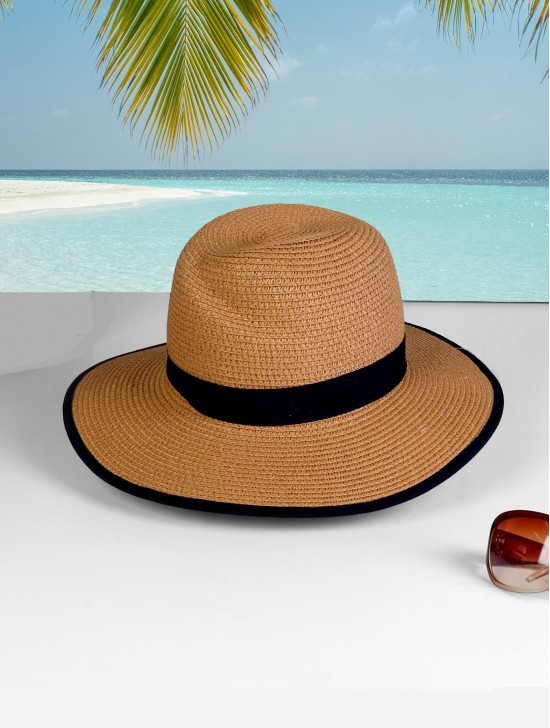 Summer Fedora Hat W/ Black Edge