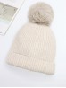 Knitted Lined Hat With Removable Pompom