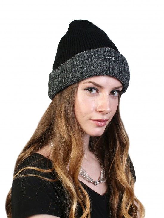 Knitted Hat With Brim