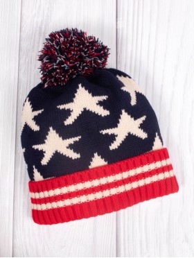 Knitted Hat With Pom Pom