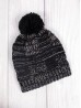 Two Tone Knitted Hat W/ Pom Pom