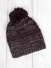 Two Tone Knitted Hat W/ Pom Pom