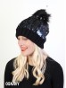 Sequin Scale “Color Changing”  Knitted Hat With Pom Pom (Plush inside)