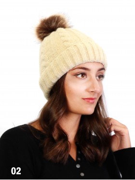 Soft Surface Knitted Hat W/ Removable Pom Pom (Plush Inside)