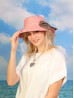 Wide Brim V-Back Summer Hat W/ Ribbon Bow 