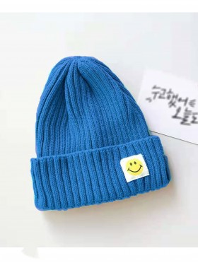 Knitted Hat W/ Smiling Face