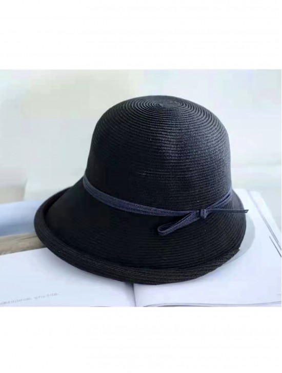 Japanese Paper Grass Super Soft Foldable Hat with Bow