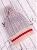 Cable Knitted Camp Hat W/ Pompom (Plush Inside)