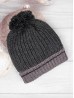 Knitted Double Layer Camp Hat W/Pompom (Plush Inside)