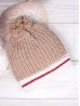 Knitted Double Layer Camp Hat W/Pompom 