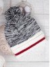 Knitted Double Layer Camp Hat W/Pompom 