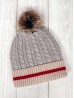 Cable Knitted Camp Hat W/ Pompom (Plush Inside)