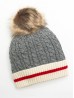 Cable Knitted Camp Hat W/ Pompom (Plush Inside)
