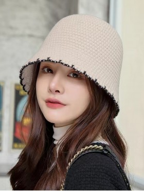 Breathable Contrast Design Knitting  Bucket Hat