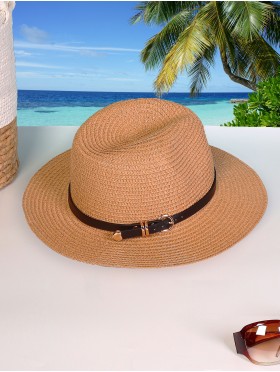 Wide Brim Summer Hat W/ Belt and Buckle