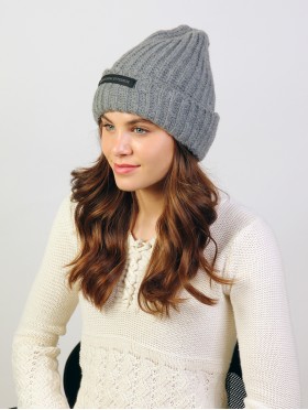  Cable Knitted Hat W/ Faux Fur 