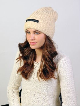  Cable Knitted Hat W/ Faux Fur 