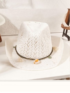 Wide Brim Cowboy Hat/ Decorative Chain