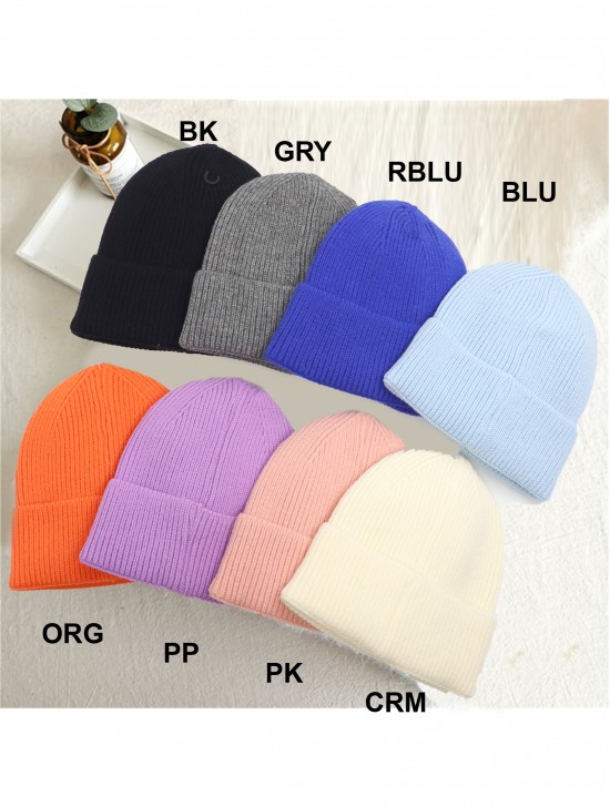Knitted Lined Hat With Brim