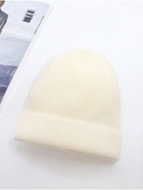Knitted Lined Hat With Brim