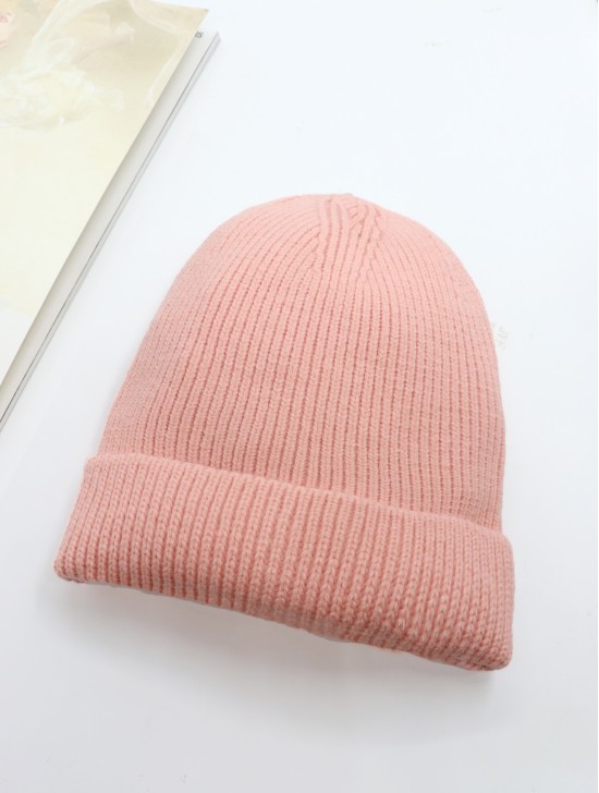 Knitted Lined Hat With Brim