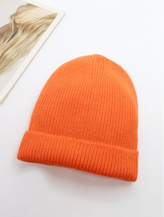 Knitted Lined Hat With Brim