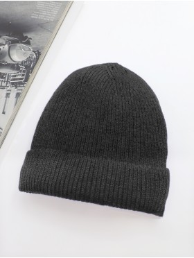 Knitted Lined Hat With Brim