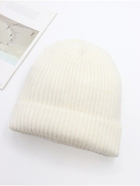 Knitted Lined Hat With Brim  Knitted Lined Hat With Brim