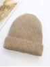 Knitted Lined Hat With Brim 