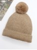 Knitted Lined Hat With Removable Pompom