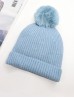 Knitted Lined Hat With Removable Pompom