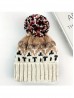 Fashion Knitted Hat W/ Colorful Pompom 