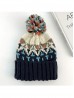 Fashion Knitted Hat W/ Colorful Pompom 