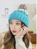 Fashion Knitted Hat W/ Colorful Pompom 