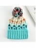 Fashion Knitted Hat W/ Colorful Pompom 