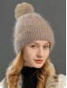 Knitted Lined Hat With Removable Pompom