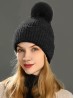 Knitted Lined Hat With Removable Pompom