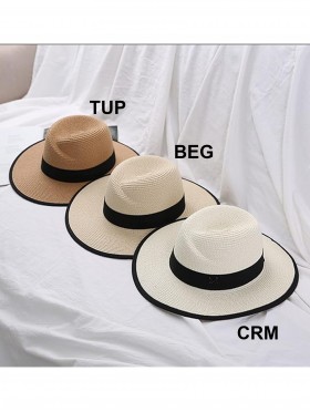 Summer Fedora Hat W/ Black Edge Summer Fedora Hat W/ Black Edge