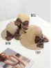 Wide Brim V-Back Summer Hat W/ Ribbon Bow 