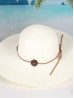 Floppy Summer hat W/ Buttons and Faux Leather String