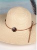Floppy Summer hat W/ Buttons and Faux Leather String