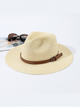Summer Fedora Hat W/ Leather Buckle Strap